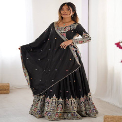 Embroidered Chinon Lehenga Choli Set